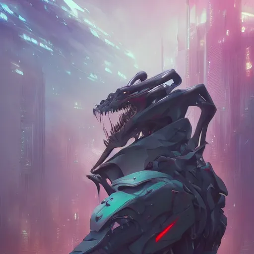 Prompt: closeup portrait of an evangelion beast mode, cyberpunk concept art by pete mohrbacher and artgerm and wlop and greg rutkowski and deathburger, digital art, highly detailed, intricate, sci-fi, sharp focus, Trending on Artstation HQ, deviantart, unreal engine 5, 4K UHD image