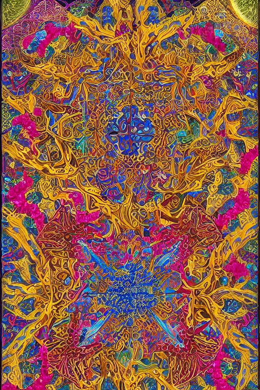 Image similar to hyper-detailed maximalist abstract islamic art, 8k, 3d, ochre colour pallet