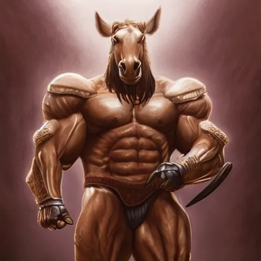 Prompt: a herculean anthropomorphized horse with a magnificently muscular physique wearing a tight leather armor while protecting a facility, long white mane, equine, anthro art, furaffinity, highly detailed, digital painting, artstation, sharp focus, concept art, illustration, art by artgerm, greg rutkowski, wlop