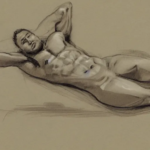 Image similar to sketch of a man doing situps