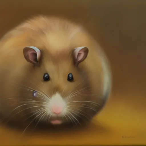 Prompt: Colossal hamster, elden ring boss, matte painting, detailed, elden ring, oil on canvas