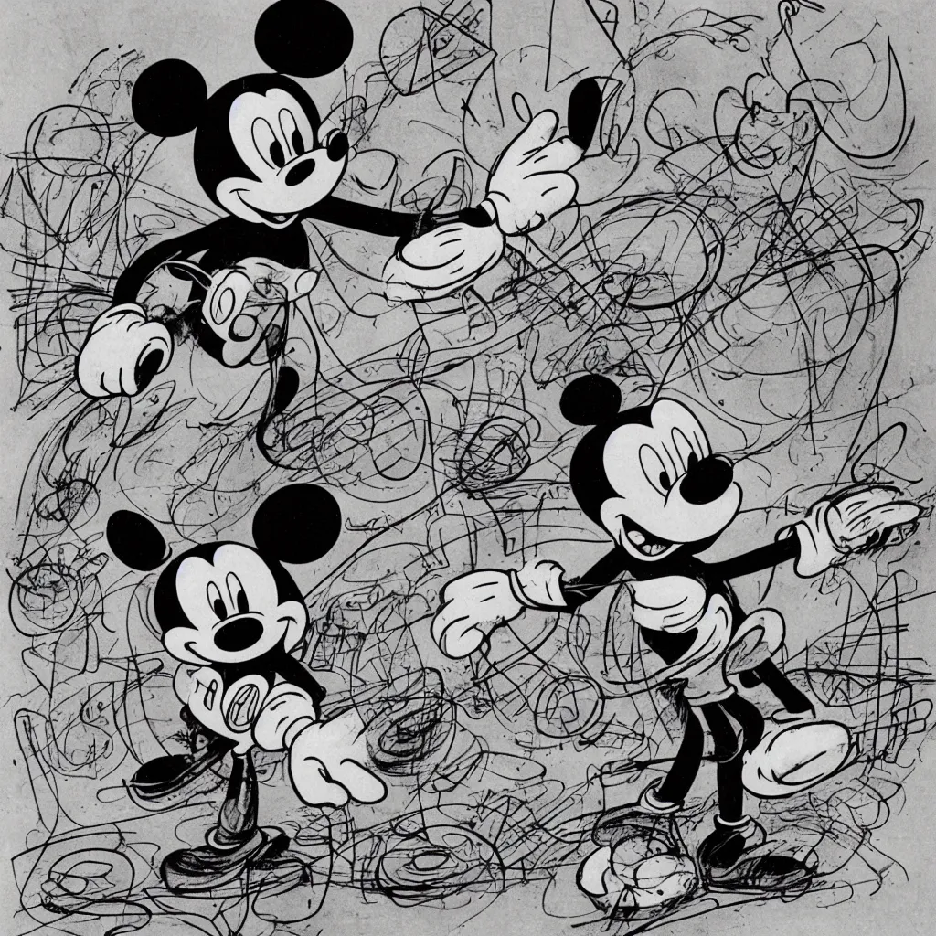 Image similar to an old demented mickey mouse discovering brownian motion