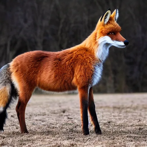 Prompt: Fox X Horse, species fusion, selective breeding
