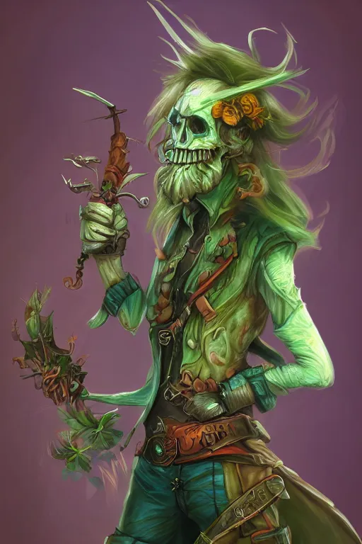 Prompt: fantasy plant pirate, highly detailed, digital art, sharp focus, trending on art station