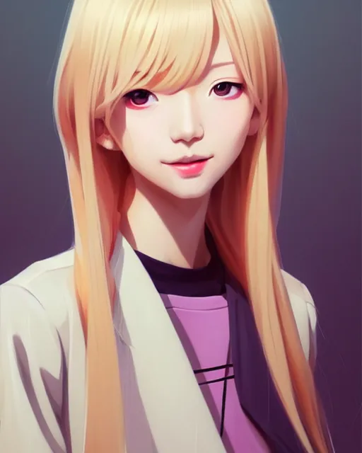 Image similar to portrait of Soo Joo Park as Anime girl cute-fine-face, blonde hair, full body! pretty face, realistic shaded Perfect face, fine details. Anime. realistic shaded lighting by Ilya Kuvshinov Giuseppe Dangelico Pino and Michael Garmash and Rob Rey