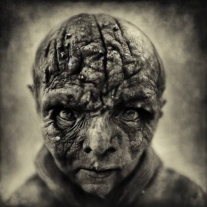 Prompt: golem, by lee jeffries, gelatin silver process,