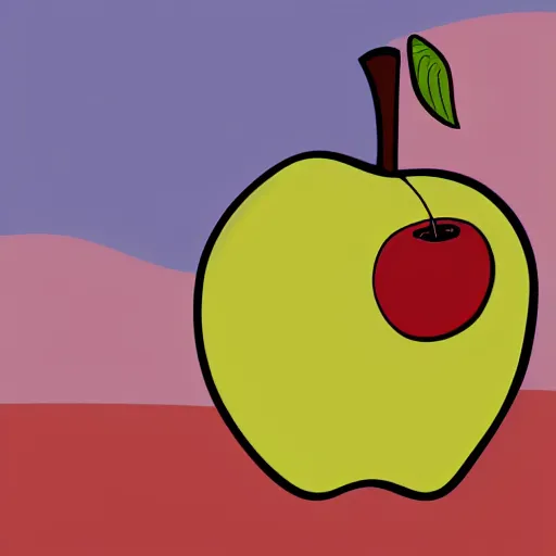 Image similar to an illustration of an apple in american dad style