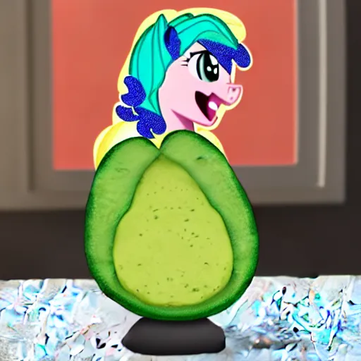 Prompt: mlp pony as an avocado chair