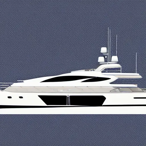 Prompt: black and white motor yacht vector icon, detailed, hard borders,