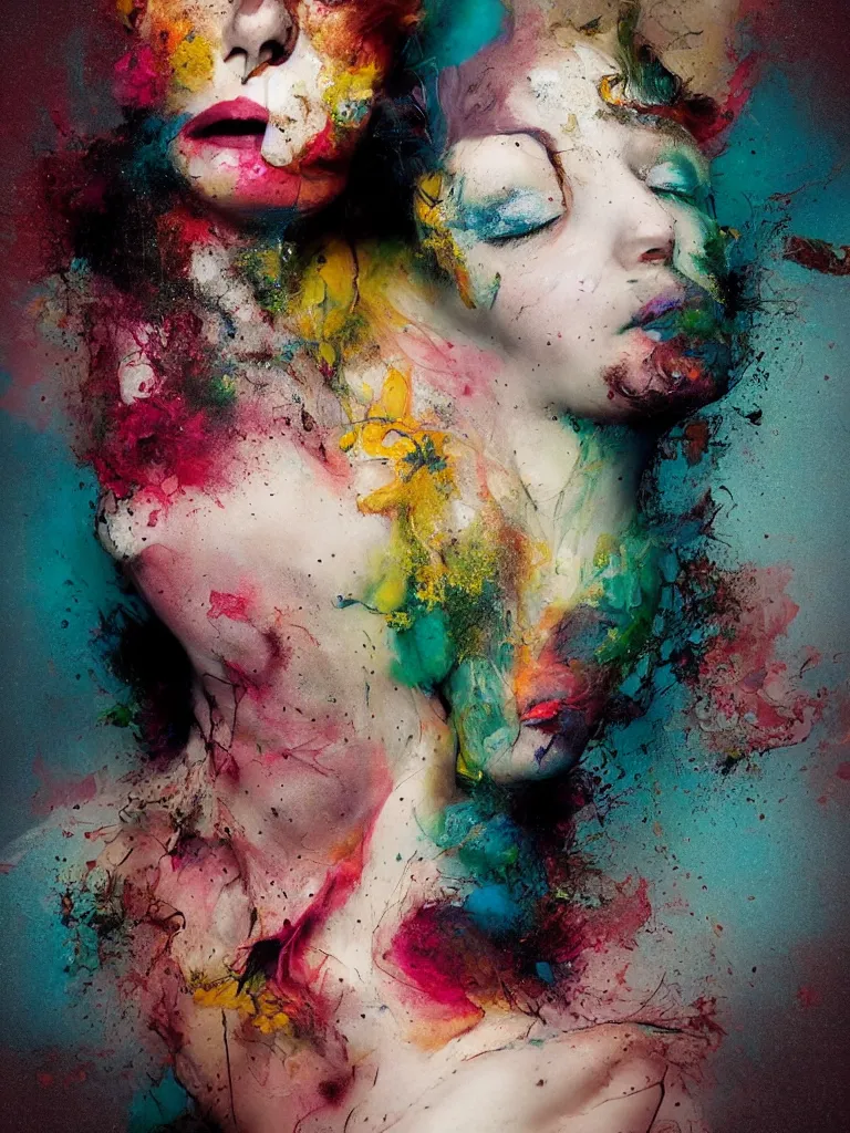 Prompt: portrait of a woman, by alberto seveso, artsy painting