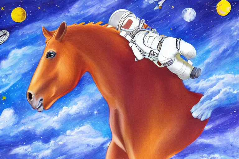 Image similar to horse lying on astronaut, arstation