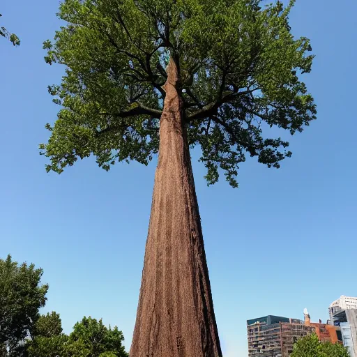 Prompt: the tallest tree in the city