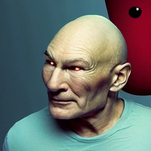 Prompt: photo of a hybrid between patrick star and patrick stewart