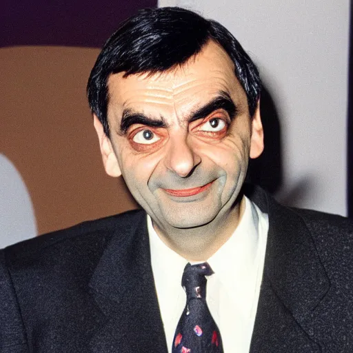 Prompt: 1990 photo of Mr Bean in WWE