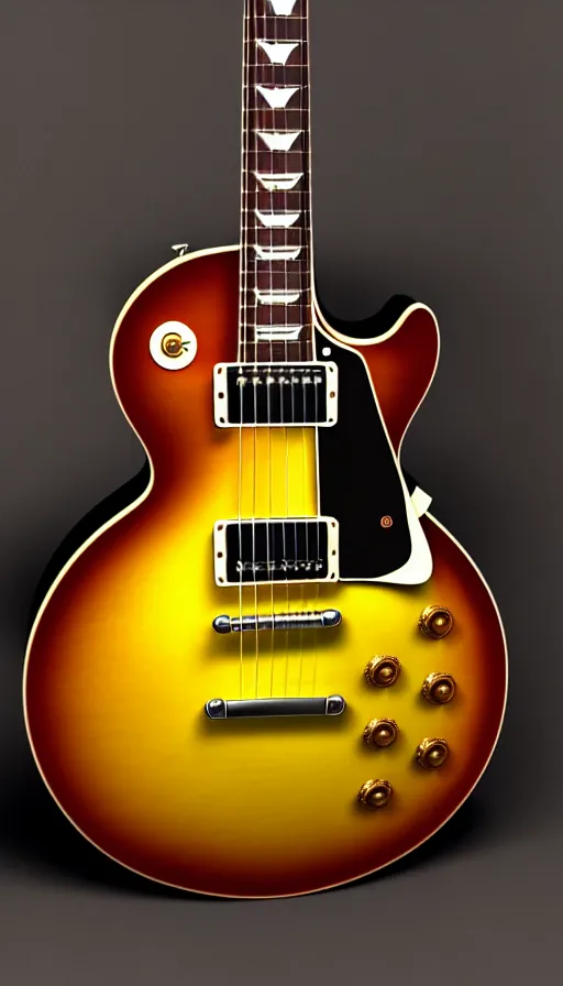 Prompt: gibson les paul vintage sunburst, 3 d hyperrealistic 8 k image style, detailed render, studio photograph