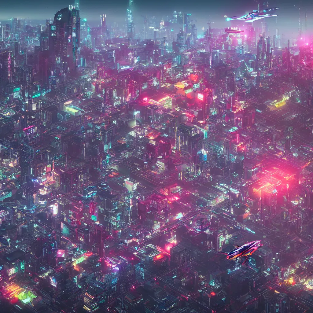 Prompt: cyberpunk flying cars over futuristic city, ultrafine highly detailed hyper colorful, sharp focus, unreal engine highly rendered, global illumination, radiant light, subtle light fog, intricate and detailed environment