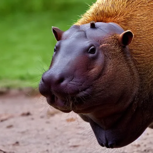 Prompt: hippo capybara hybrid, hd