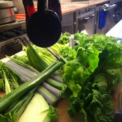 Image similar to first person view, pov, 9 0 degrees fov, me cutting vegetables