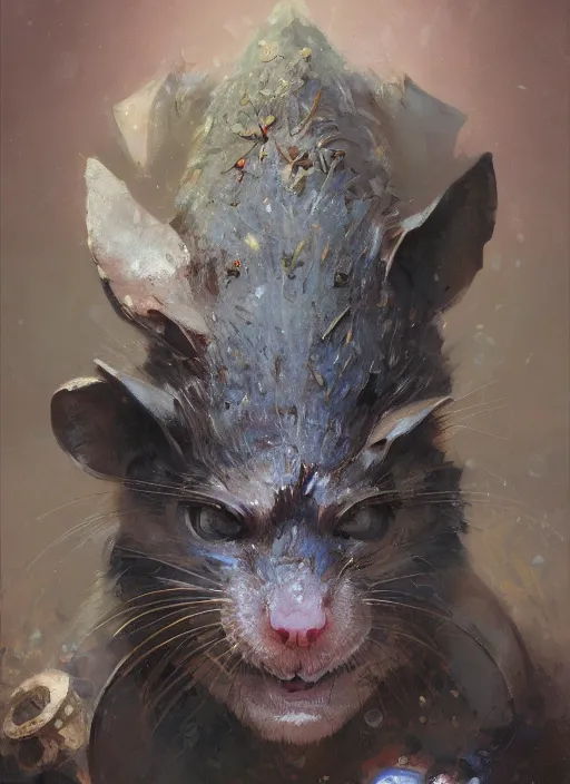 Image similar to Oil painting of a rat, portrait, D&D, Magic The Gathering, by Craig Mullins, Nekro, Victo Ngai, centered, symmetrical, 8k, sharp focus