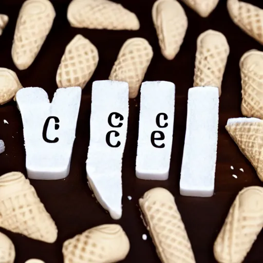 Image similar to words made of ice cream