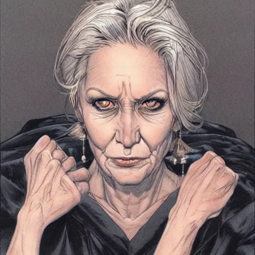 Image similar to a beautiful portrait of an older woman Travis Charest style