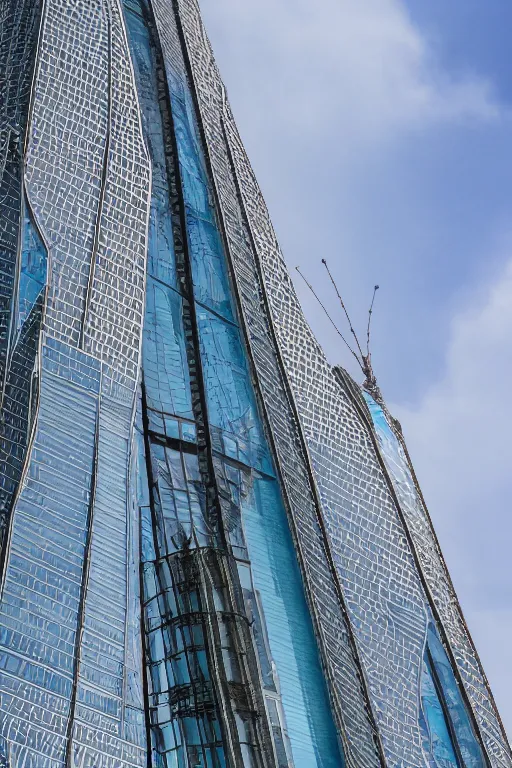 Prompt: full detailed intricate photo of worlds tallest building, castle clouds levitating, sunny, elaborate modern sleek mansion detail, glass and steel, misty atmosphere