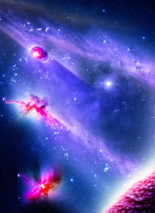 Prompt: starship in front of a nebula made of collapsing gas clouds and frozen young stars by eddie jones, eric barone in the style of pixelart, ultra realistic, smooth shadows, ultra detail, high resolution, cinematic, unreal 6, 8 k 3 d