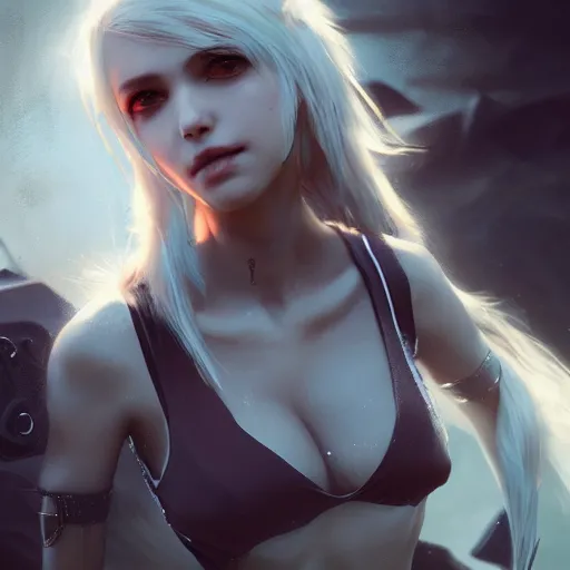 Prompt: kerli koiv as cindy from final fantasy 1 5, character concept art, sharp, digital matte painting, art by greg rutkowski, wlop, dramatic lighting, trending on artstation