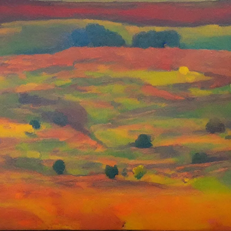 Image similar to rural landscape as contemplative and highly exciting abstract pieces with unobtrusive color tones.