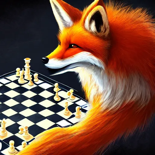 Image similar to An anthro fox playing chess, facing the viewer, trending on FurAffinity, energetic, dynamic, digital art, highly detailed, FurAffinity, anthro, furry, anthro, high quality, digital fantasy art, FurAffinity, favorite, character art