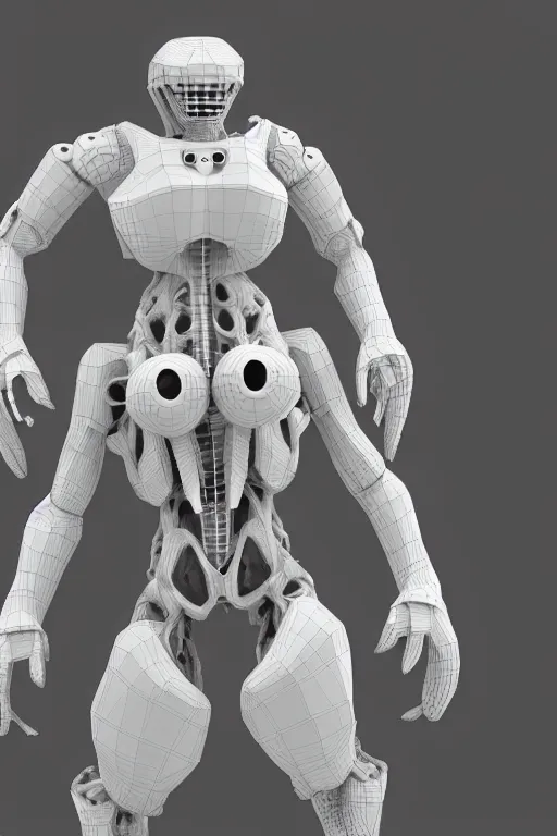 Prompt: a 3 d model of edomon found in the game files of death stranding