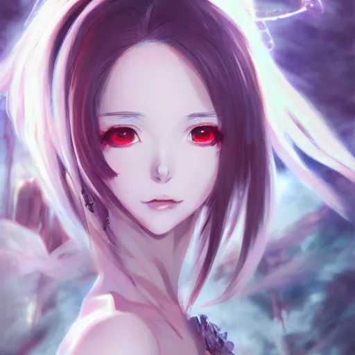 Image similar to anime portrait of a demon as an anime girl by Stanley Artgerm Lau, WLOP, Rossdraws, James Jean, Andrei Riabovitchev, Marc Simonetti, and Sakimichan, trending on artstation