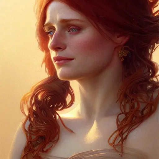 Prompt: beautiful natural Bryce Dallas Howard, intricate, elegant, highly detailed, digital painting, artstation, concept art, smooth, sharp focus, illustration, art by artgerm and greg rutkowski and alphonse mucha and loish and WLOP