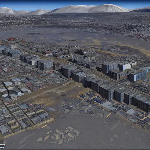 Image similar to norilsk russian city, street view, final fantasy xiv, lunar soil, moonwalker photo, city street on the moon, a detailed image of a future norilsk - game rendered, 4 k, detailed