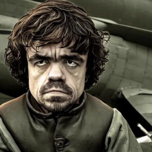 Image similar to peter dinklage as a kamikaze pilot, hd, 4 k, detailed, 1 9 4 2