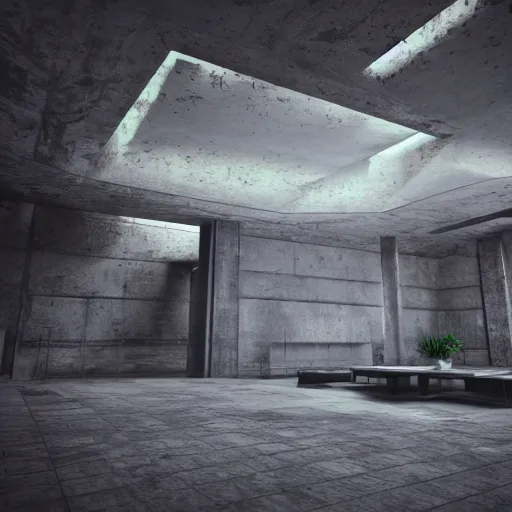 Prompt: brutalist fortress interior design ominous dark powerful giant open space high quality octane render