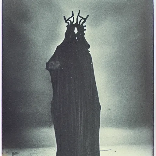 Image similar to polaroid of fantasy undead lich full body by Tarkovsky