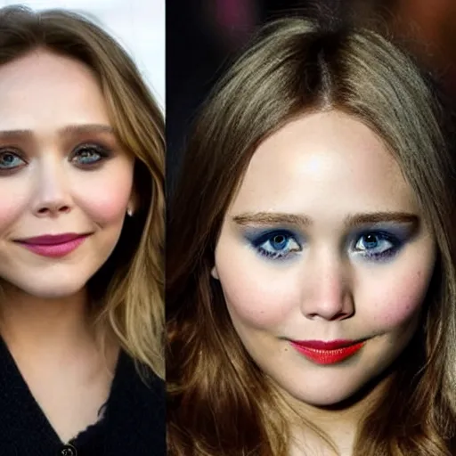 Image similar to elizabeth olsen mixed with jennifer lawrence