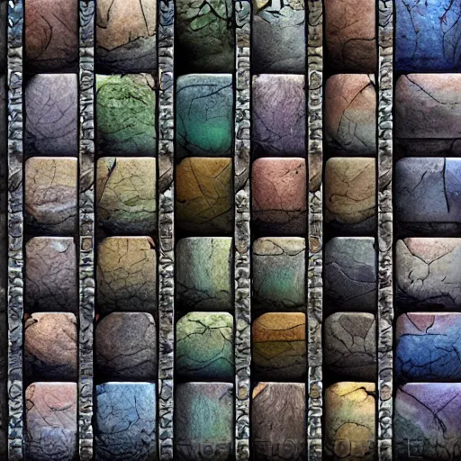 Image similar to digital hand painted dungeon rock tiles textures, digital art, fantasy, behance, pinterest, deviantart, artstation, design, rpg, detailed, digital art, incredible, digital painting