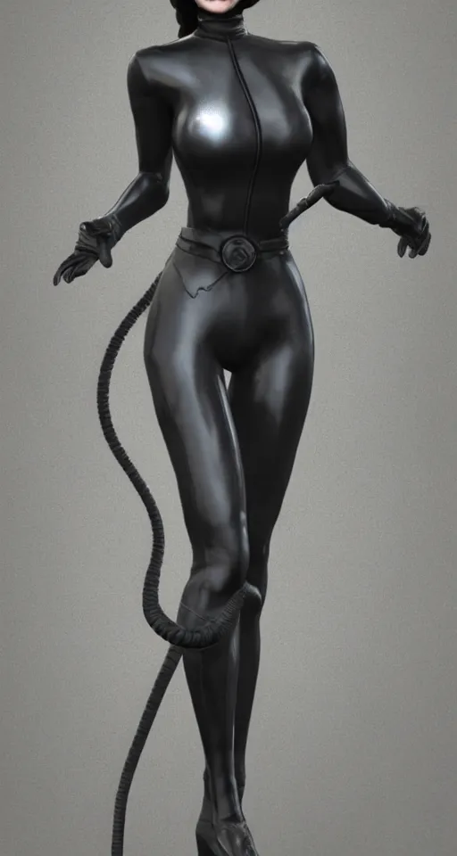 Prompt: full body 3d render of Catwoman from Batman Returns 1992, photorealistic, finalRender, octane, Unreal Engine
