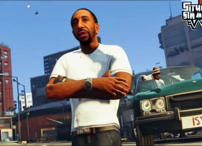 Image similar to stephen a smith in grand theft auto 5, gta, ps 4 gameplay