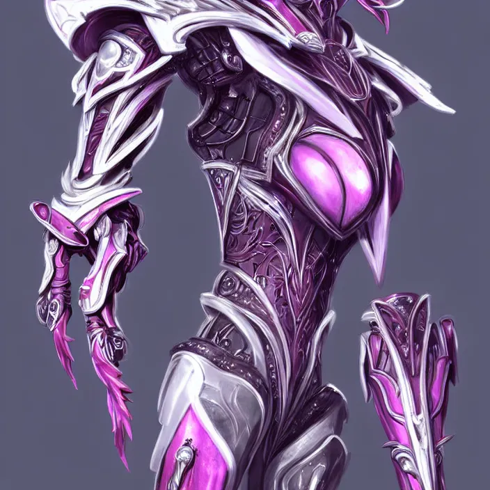 Prompt: highly detailed exquisite fanart, of a beautiful female warframe, but as an anthropomorphic robot dragon, shiny white silver plated armor engraved, robot dragon head, Fuchsia skin beneath the armor, sharp claws, long tail, robot dragon hands and feet, elegant pose, close-up shot, full body shot, epic cinematic shot, professional digital art, high end digital art, singular, realistic, DeviantArt, artstation, Furaffinity, 8k HD render, epic lighting, depth of field