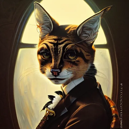 Prompt: portrait painting of a punk tabaxi bard with tuxedo fur, ultra realistic, concept art, intricate details, eerie, highly detailed, photorealistic, octane render, 8 k, unreal engine. art by artgerm and greg rutkowski and charlie bowater and magali villeneuve and alphonse mucha