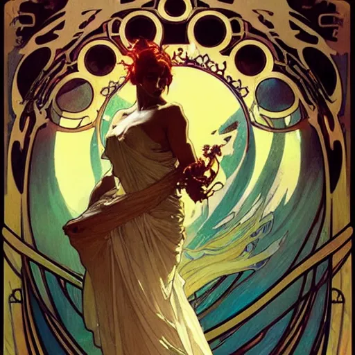 Prompt: ghost dragon by greg rutkowski artgerm alphonse mucha