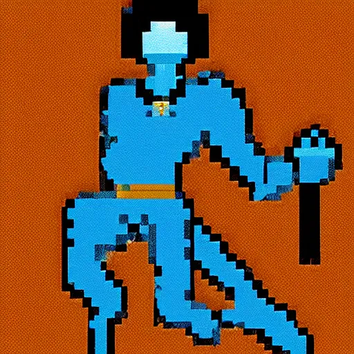 Image similar to pixel art of percy jackson