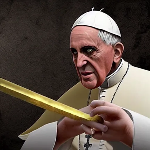 Image similar to the pope as a mortal kombat character