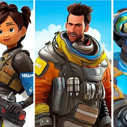 Image similar to apex legends pixar movie