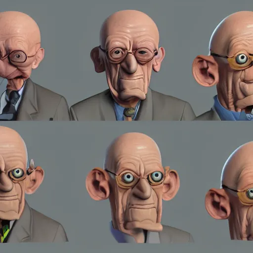 Prompt: professor Farnsworth , concept art, trending on artstation 3D.