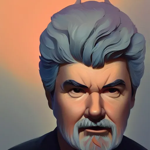 Image similar to face icon stylized minimalist george lucas, loftis, cory behance hd by jesper ejsing, by rhads, makoto shinkai and lois van baarle, ilya kuvshinov, rossdraws global illumination