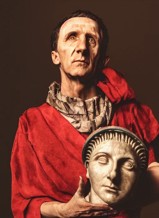 Image similar to a full portrait photo of julius caesar, f / 2 2, 3 5 mm, 2 7 0 0 k, lighting, perfect faces, award winning photography.